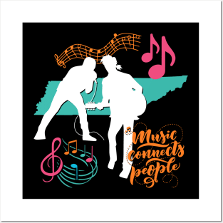 Tennessee Music Love Nashville Memphis Cookeville Gatlinburg Chattanooga Kingsport Johnson City Posters and Art